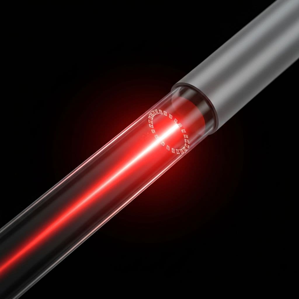 Laser pulse traveling through fiber optic cable